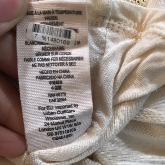 Free People Shearling Corded Lace Fit/Flare Cream Keyhole Front Dress size L - Picture 12 of 14